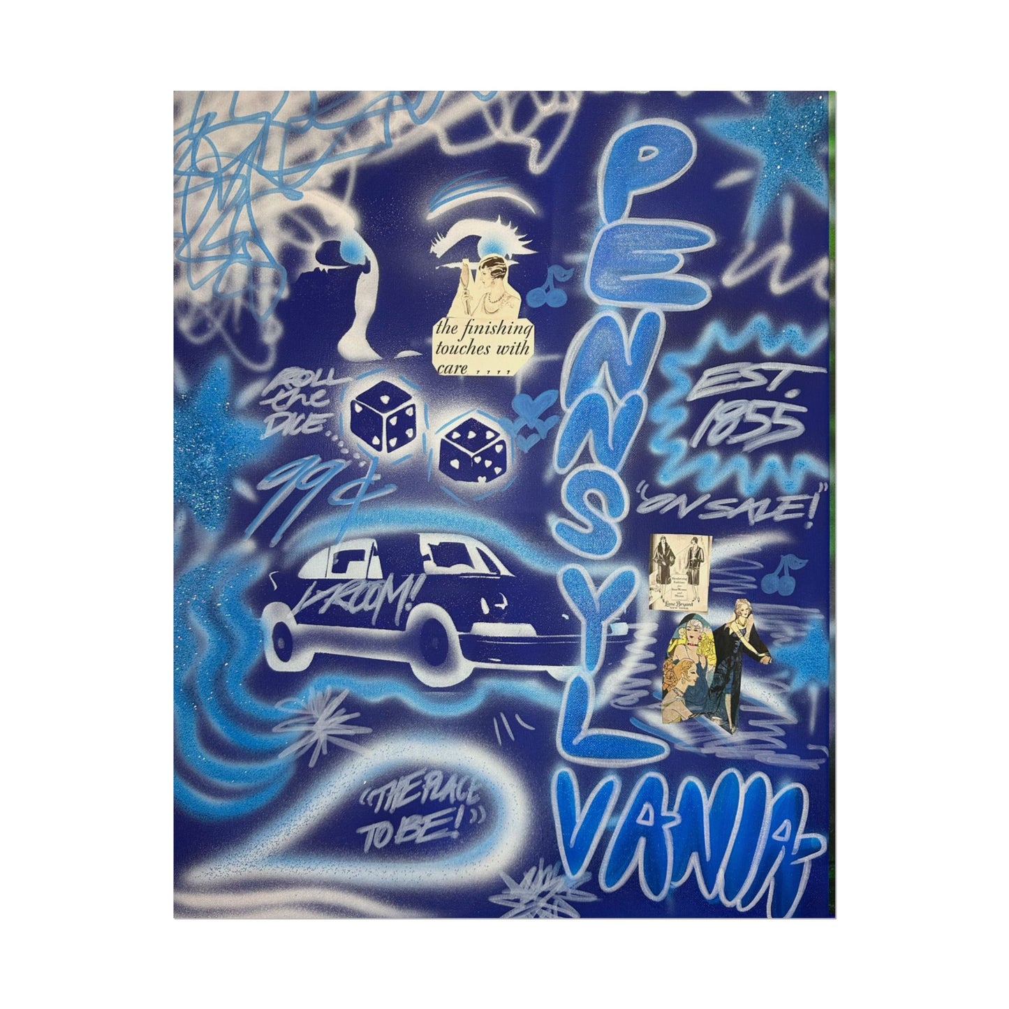 "state college, pa" airbrush rolled print