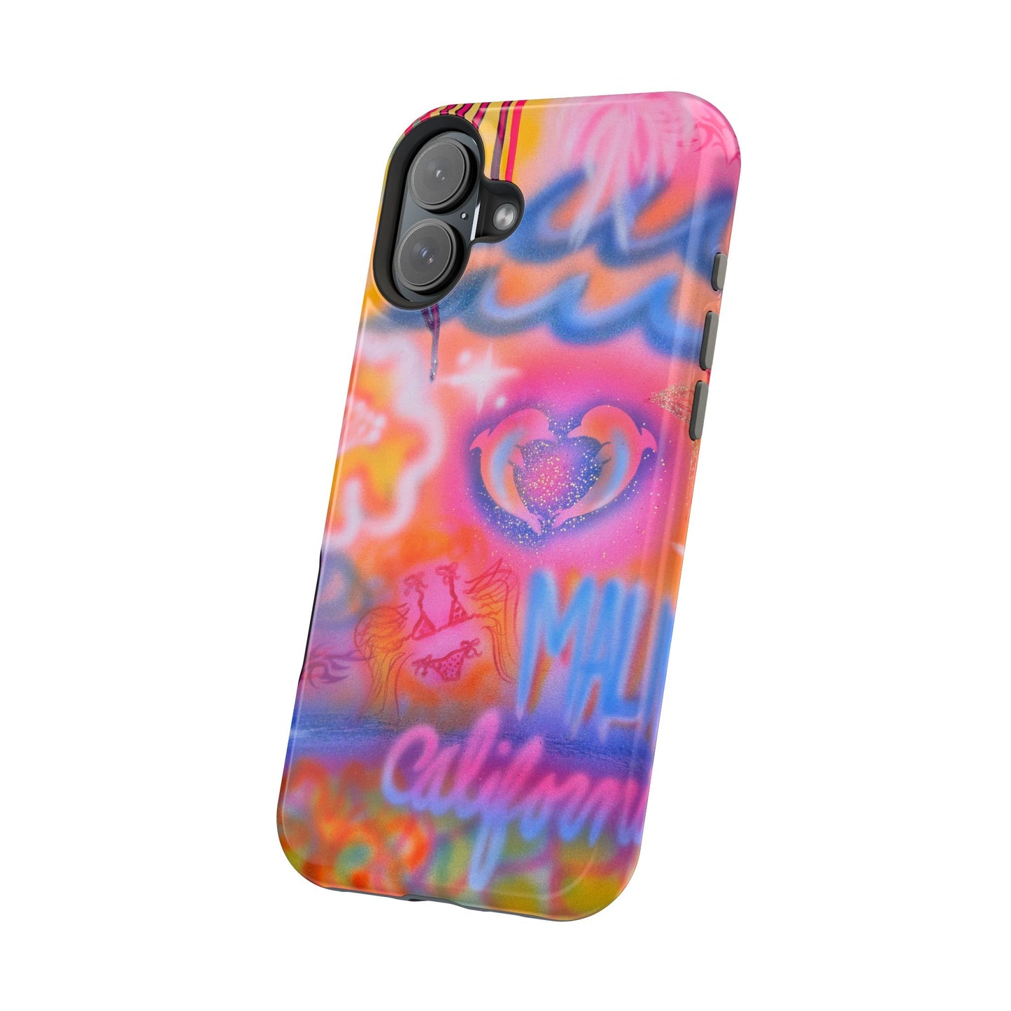 "mornings in malibu" MagSafe airbrush iPhone case