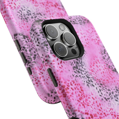 MagSafe "pink cheetah" airbrush iPhone case