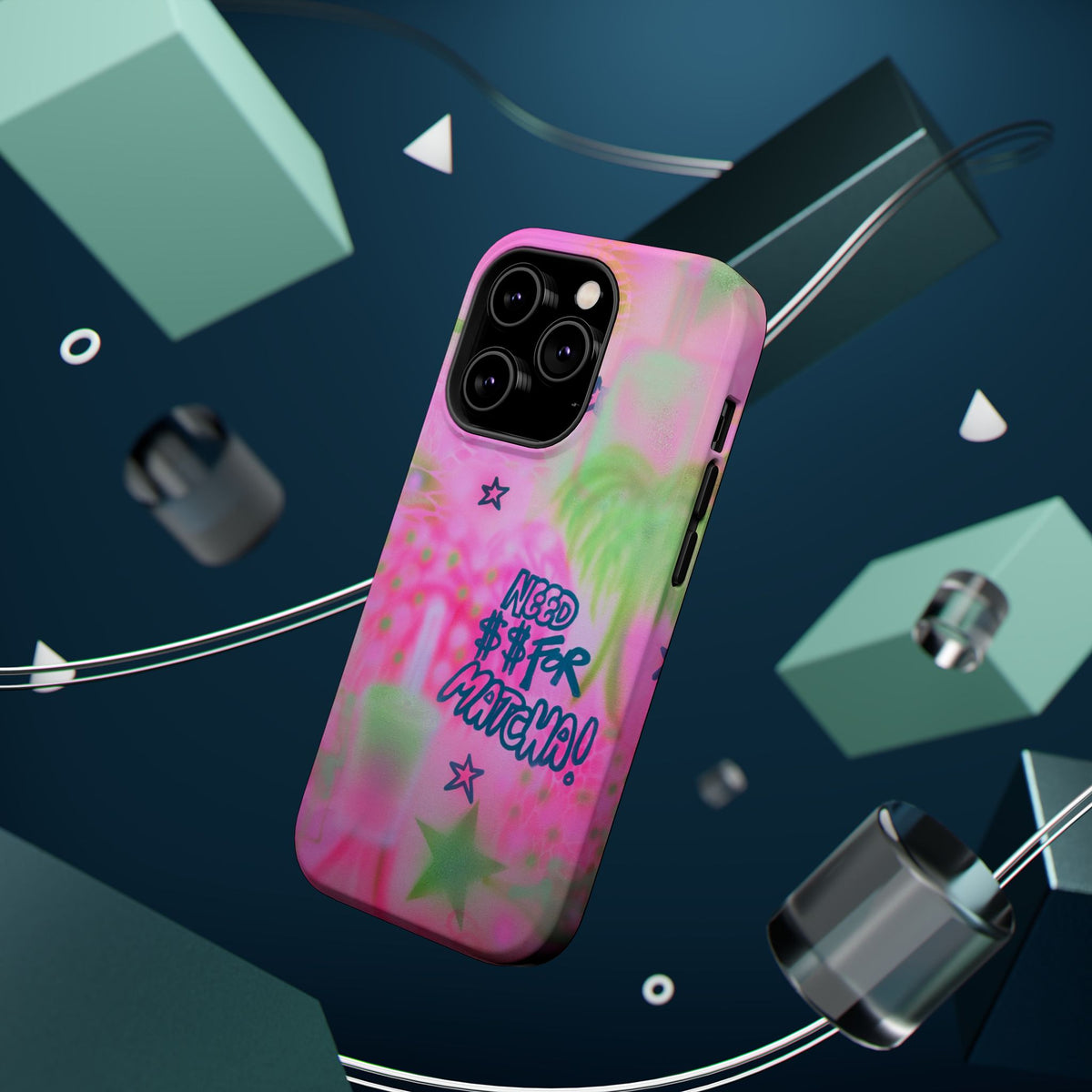 MagSafe "need $$ for matcha" airbrush iPhone case