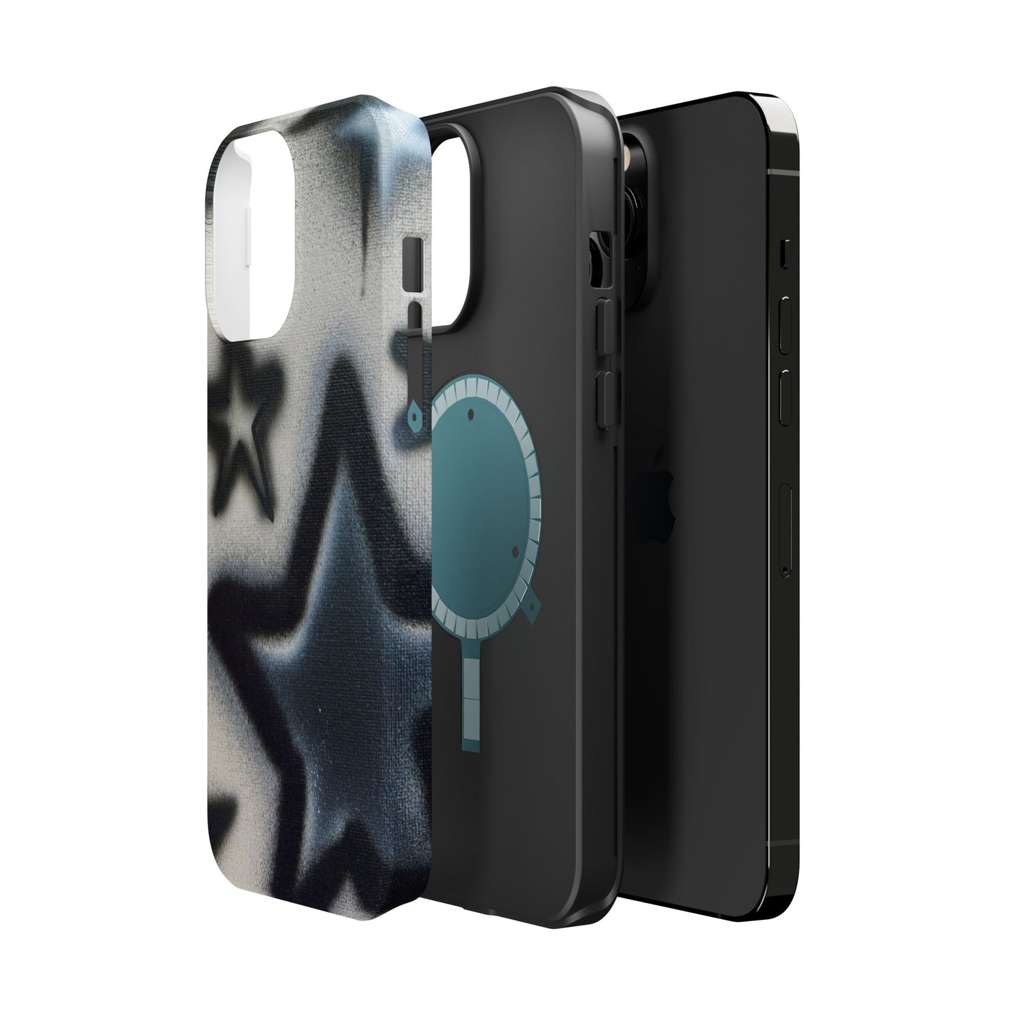 MagSafe "black & white stars" airbrush iPhone case