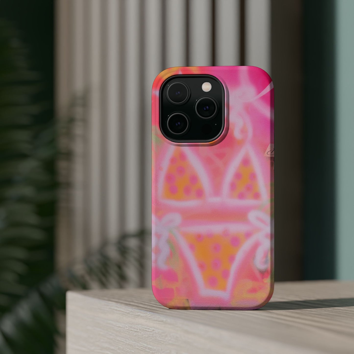 MagSafe "yellow polka dot bikini" airbrush iPhone case
