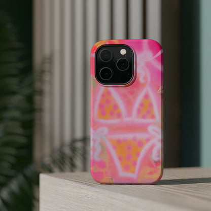 MagSafe "yellow polka dot bikini" airbrush iPhone case