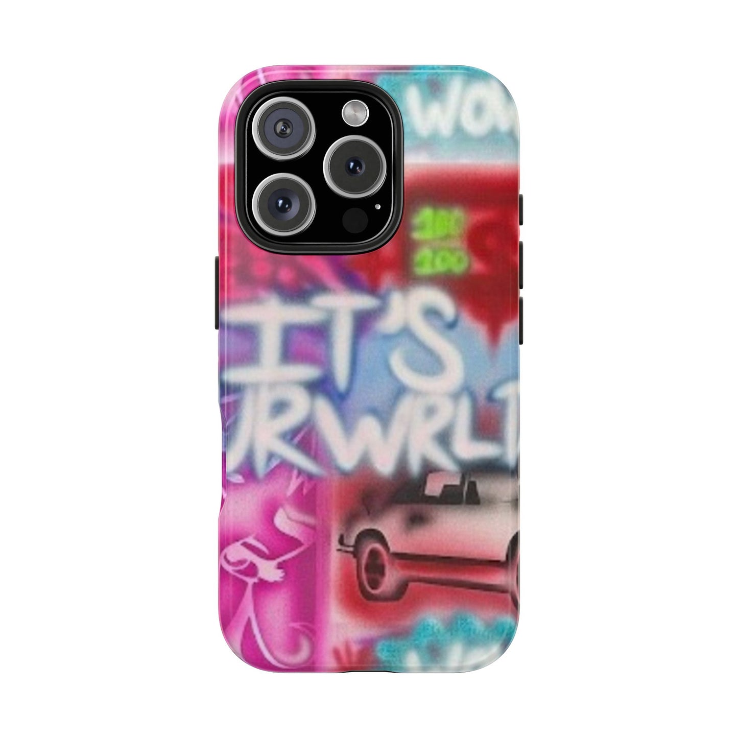"it's ur WRLD" airbrush iPhone case