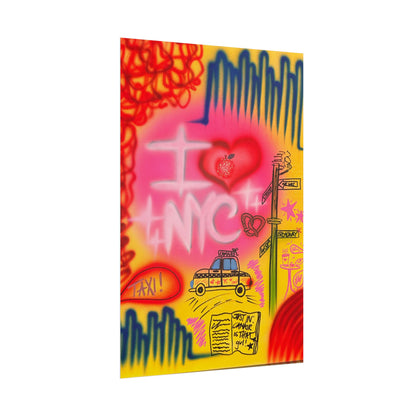 "in the city" airbrush rolled print