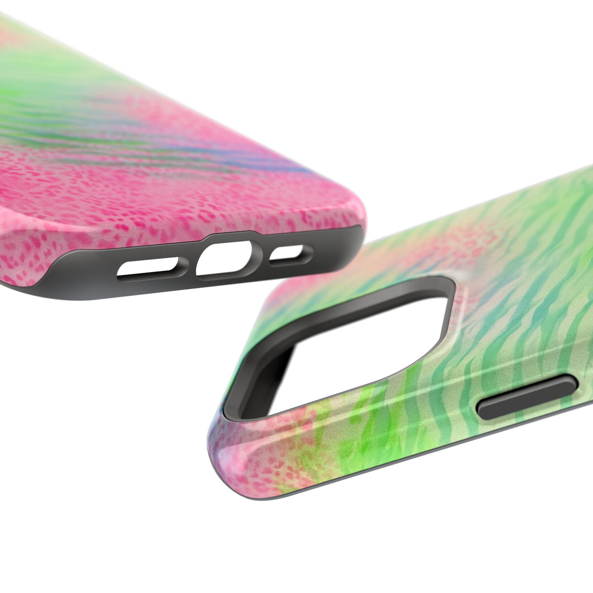 MagSafe "teal cheetah" airbrush iPhone case