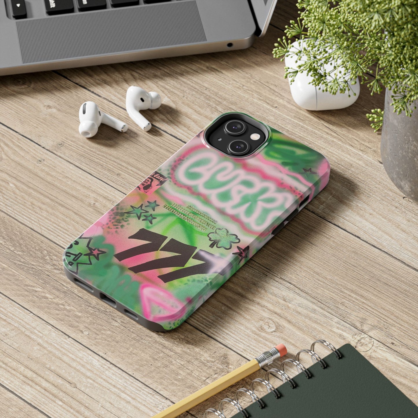 "so lucky" airbrush iPhone case