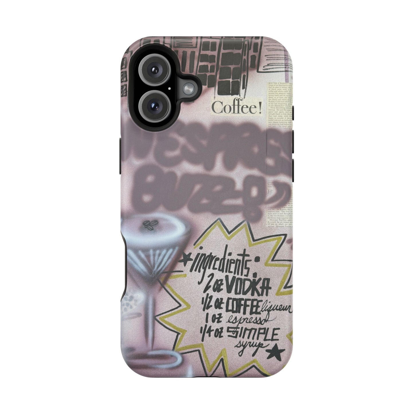 MagSafe "espresso martini" airbrush iPhone case