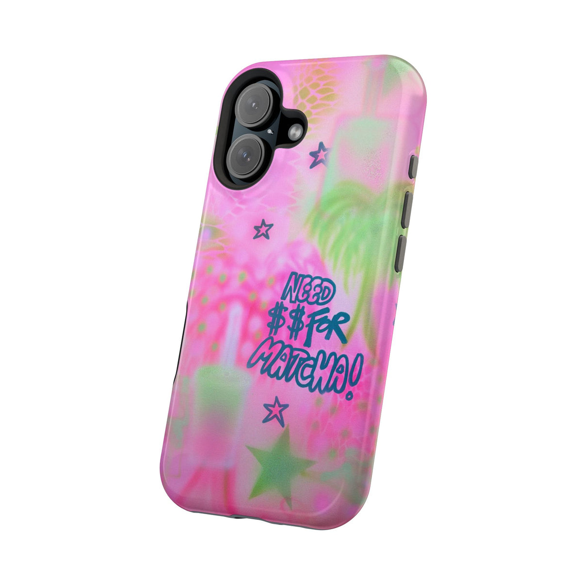 MagSafe "need $$ for matcha" airbrush iPhone case