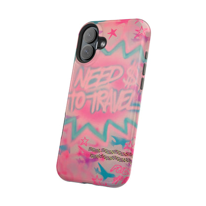 MagSafe "need $$ to travel" airbrush iPhone case