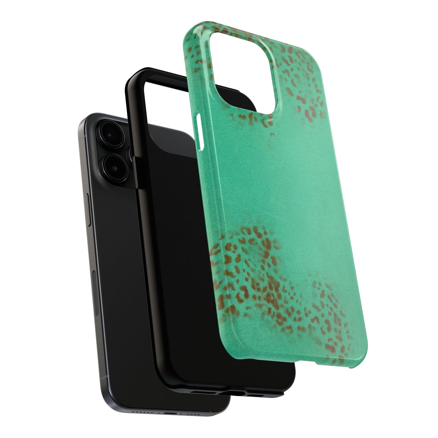 "teal cheetah" airbrush iPhone case