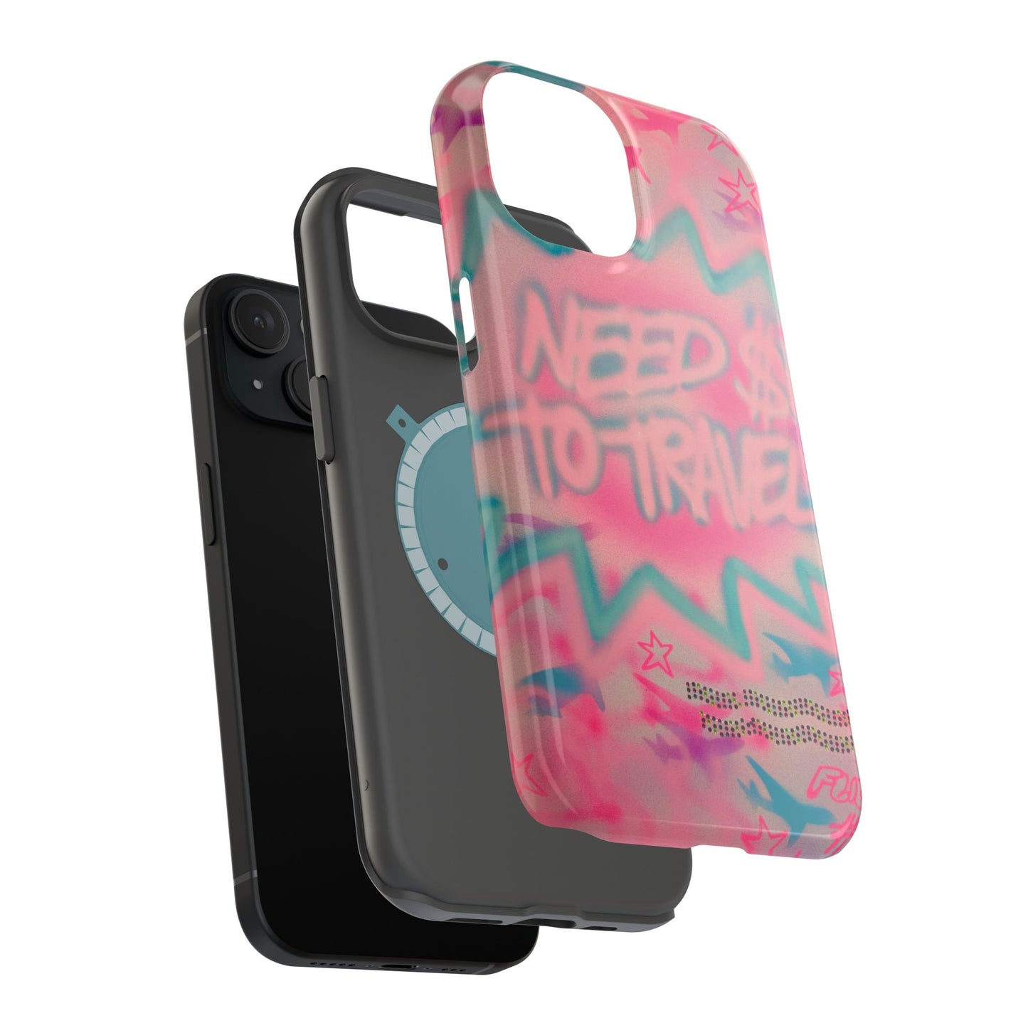 MagSafe "need $$ to travel" airbrush iPhone case