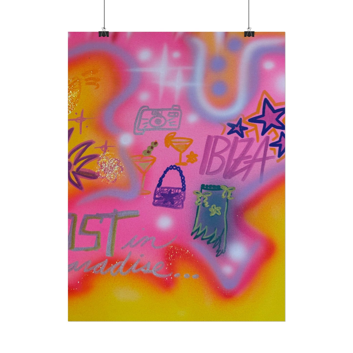 "ibiza" airbrush rolled print
