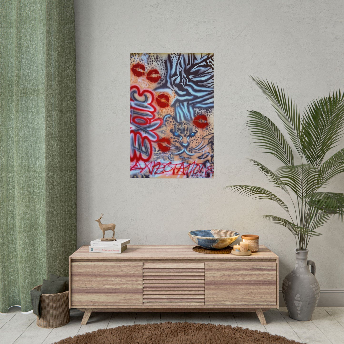 "exotic expectations" airbrush rolled print