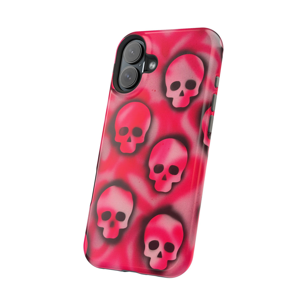 MagSafe "pink skully" airbrush iPhone case