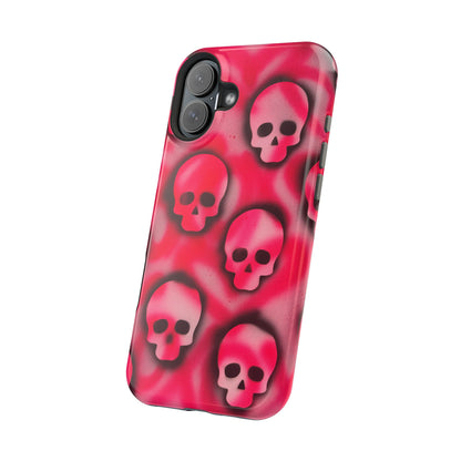 MagSafe "pink skully" airbrush iPhone case