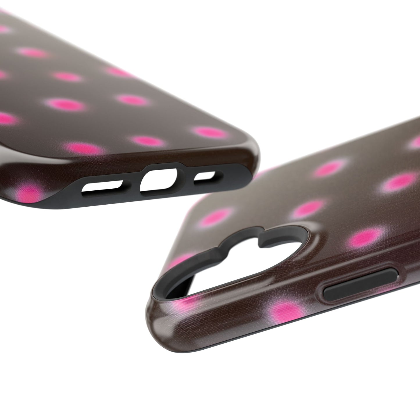 MagSafe "cherry mocha polka dot" airbrush iPhone case