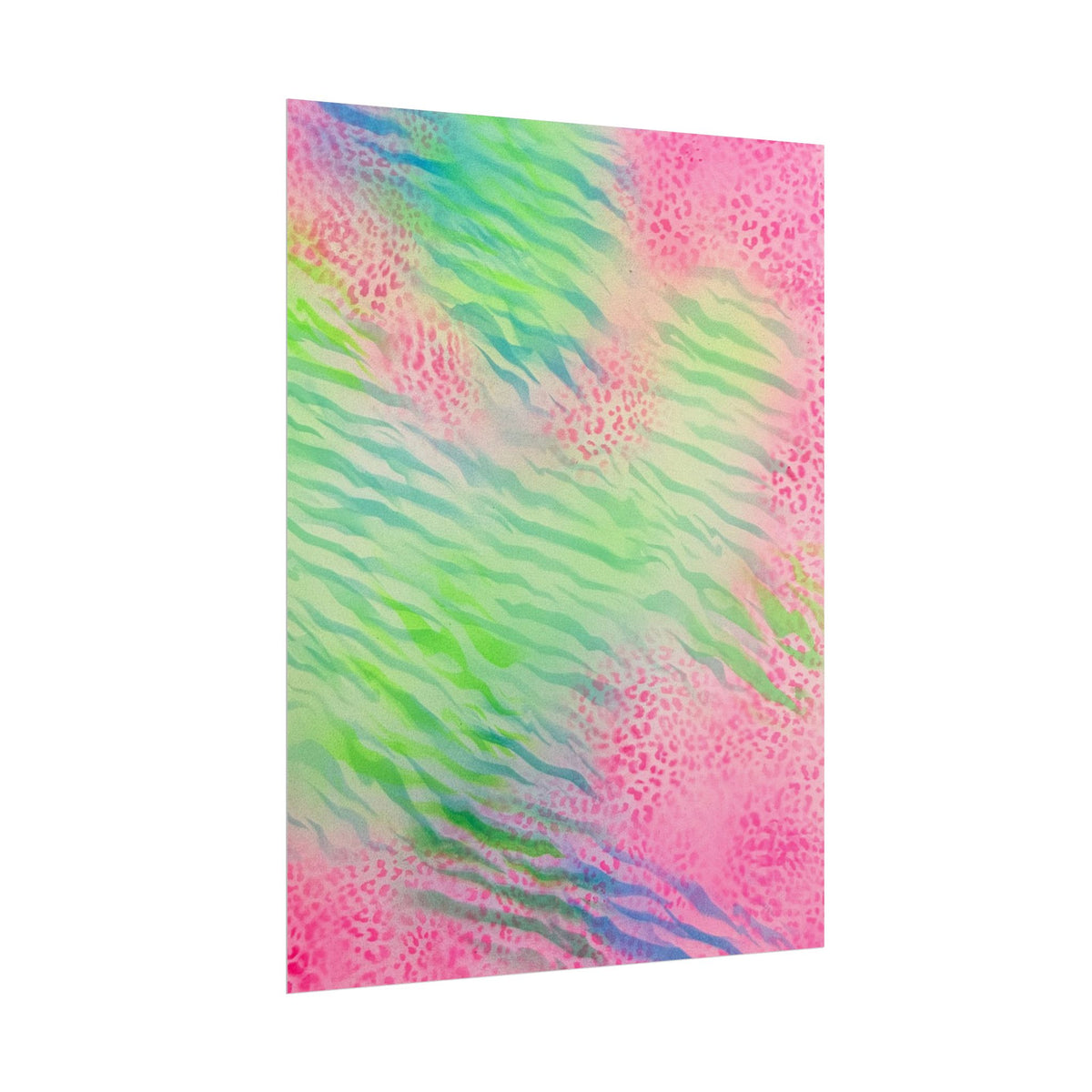 "teal cheetah" airbrush rolled print