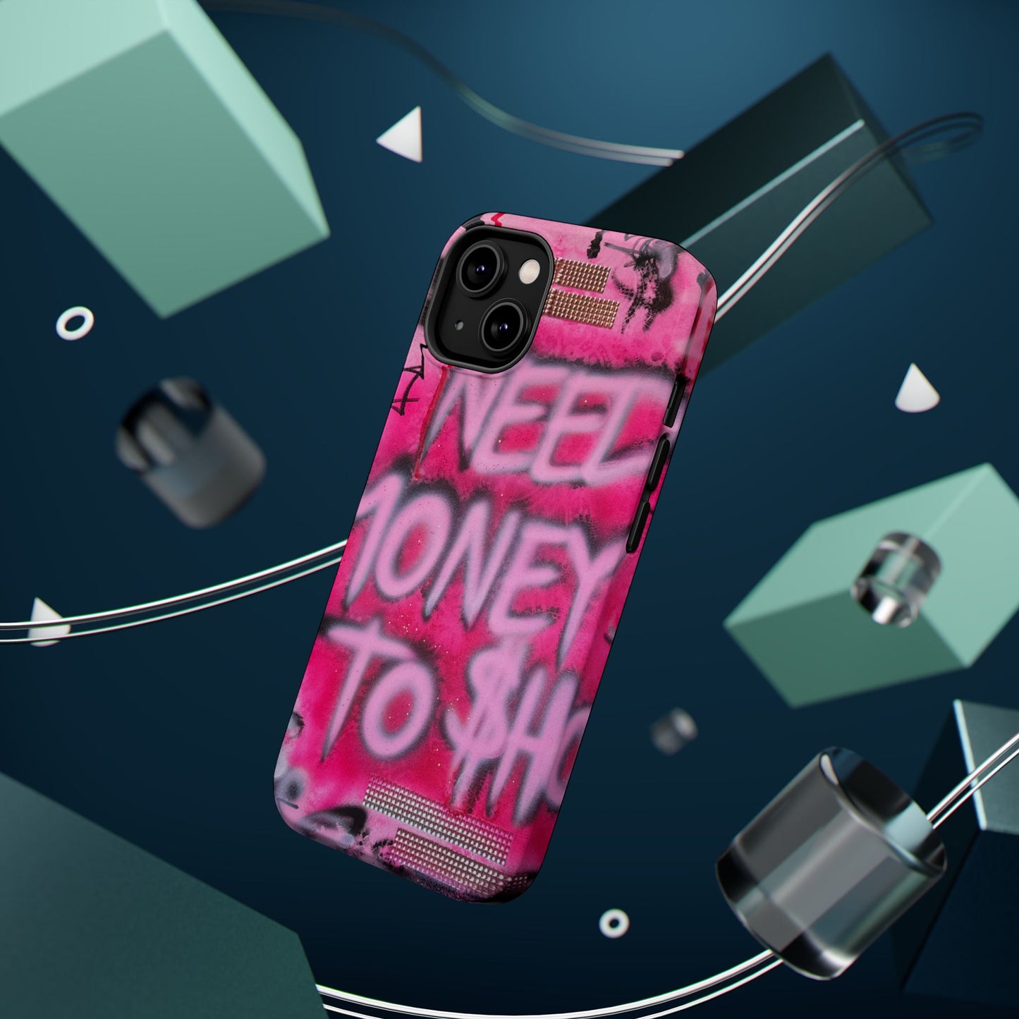 MagSafe "need $$ to shop" airbrush iPhone case