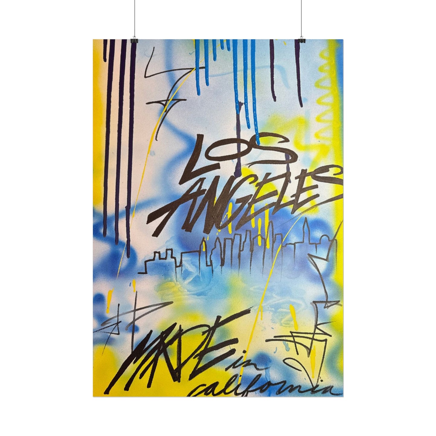 "los angeles" airbrush rolled print