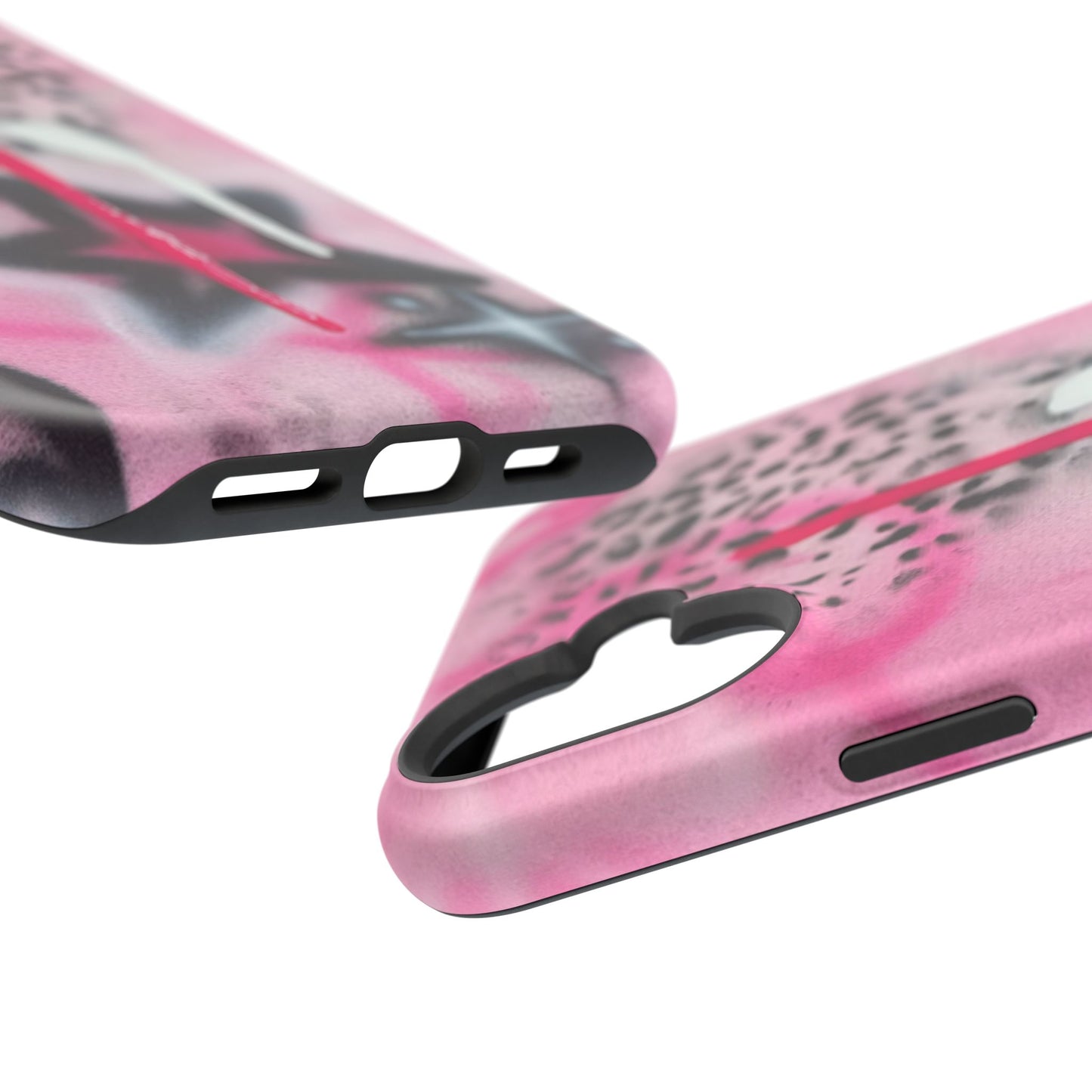 MagSafe "pink cheetah" airbrush iPhone case