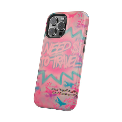 MagSafe "need $$ to travel" airbrush iPhone case
