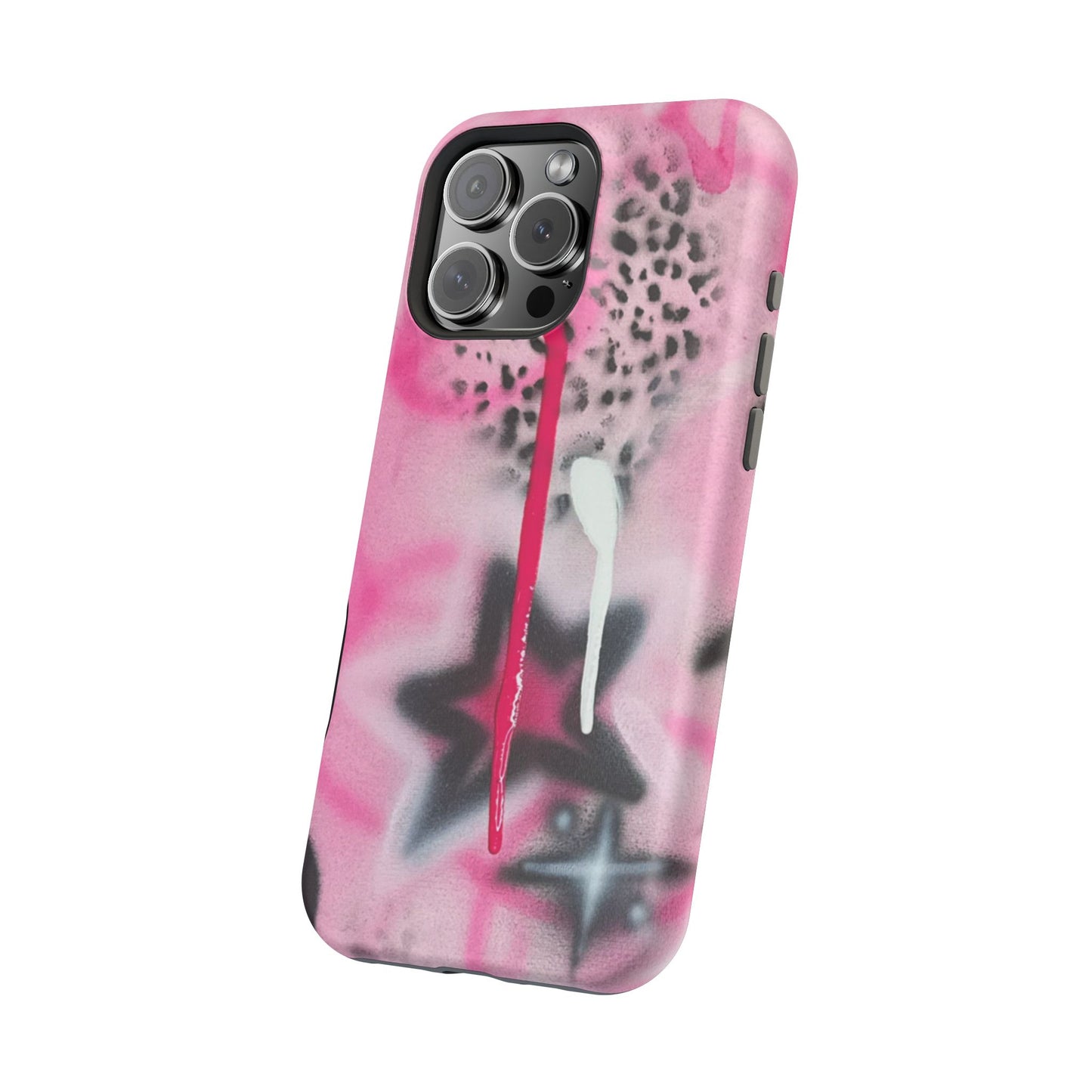 MagSafe "pink cheetah" airbrush iPhone case