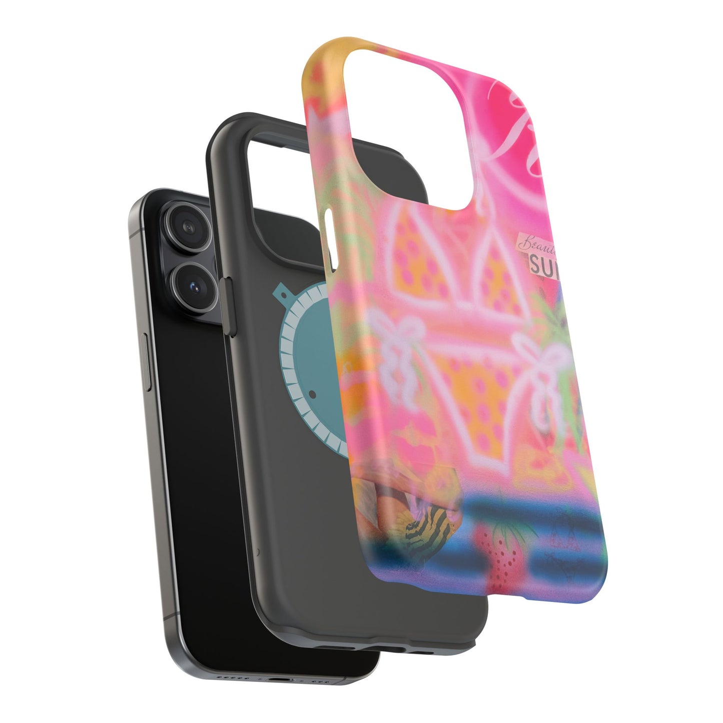MagSafe "santa monica strawberry" airbrush iPhone case