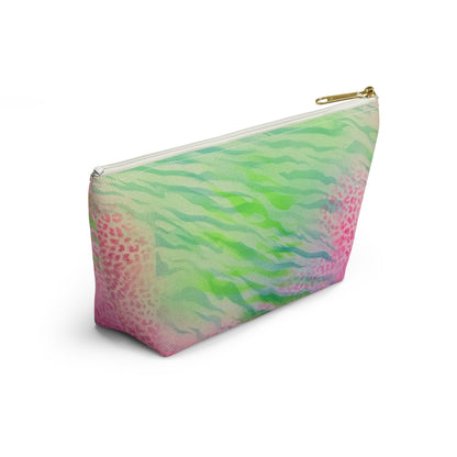 "teal cheetah" airbrush makeup pouch