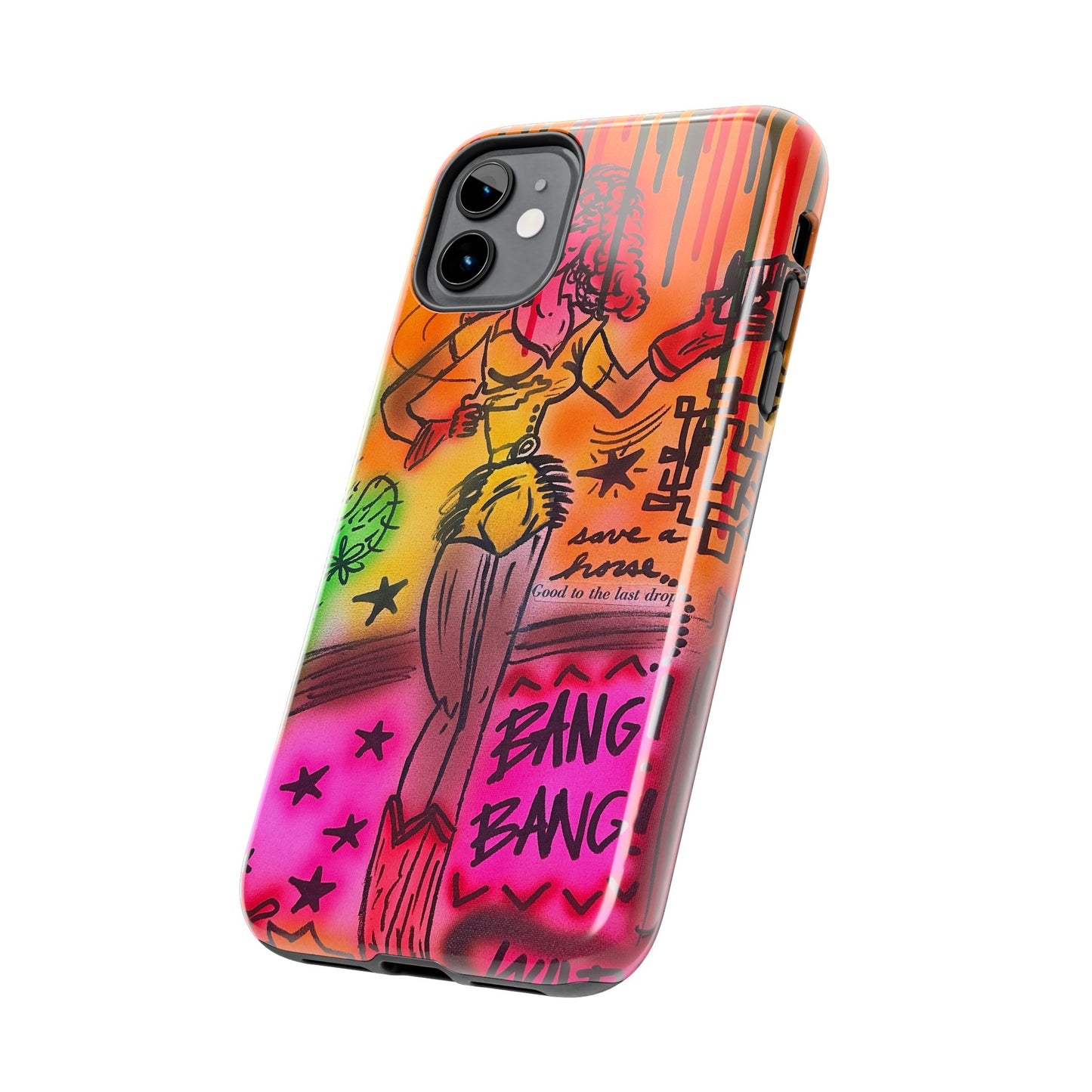 "wild, wild west" airbrush iPhone case