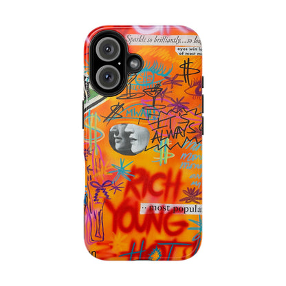 "young, rich, hot!" airbrush iPhone case