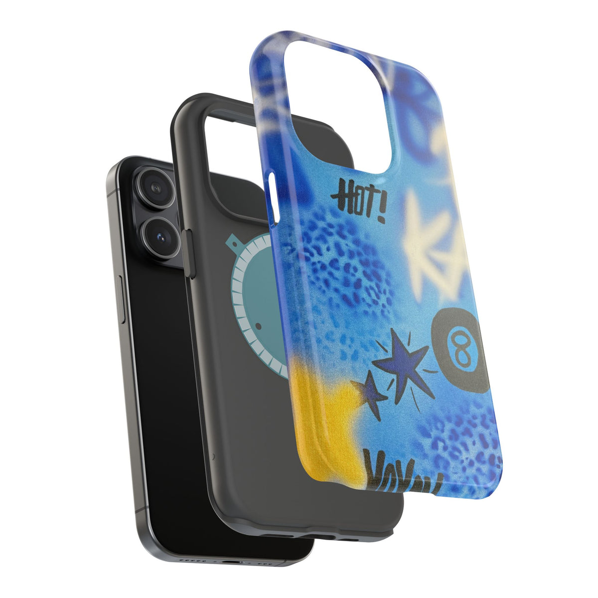 MagSafe "brilliant blues" airbrush iPhone case