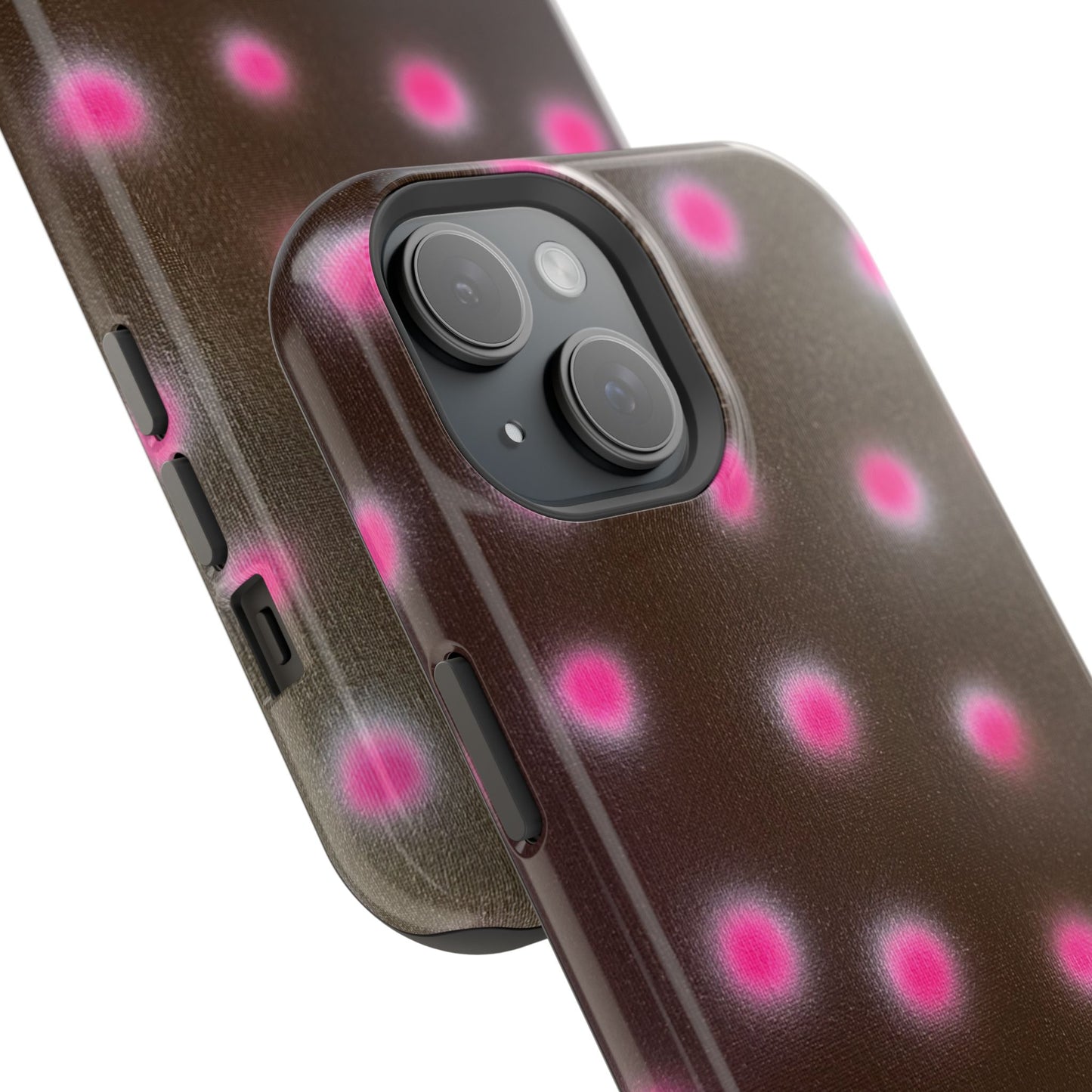MagSafe "cherry mocha polka dot" airbrush iPhone case
