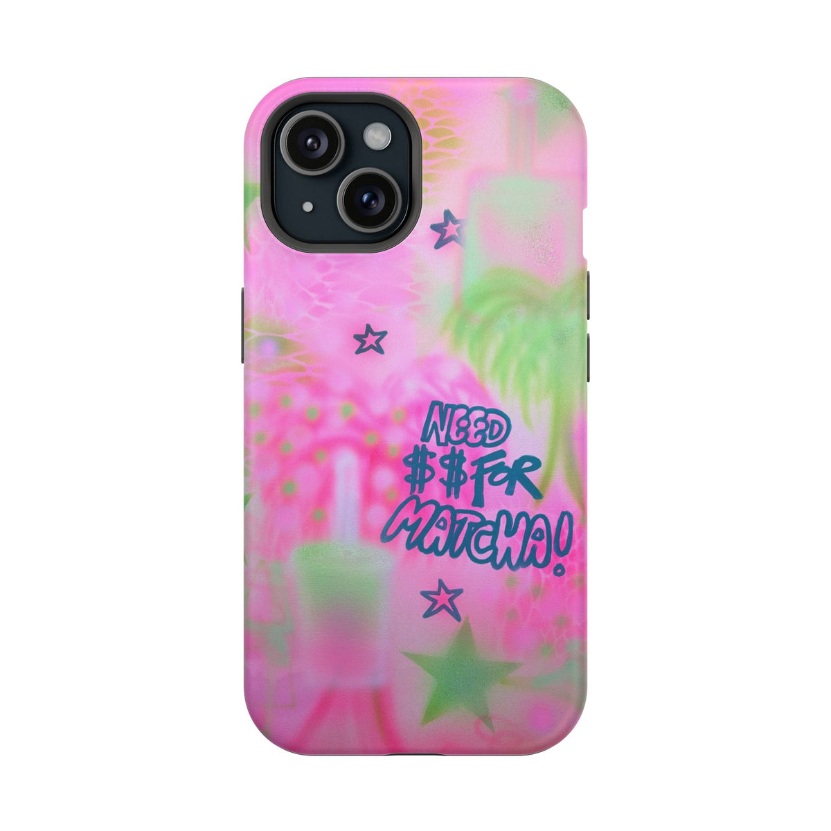 MagSafe "need $$ for matcha" airbrush iPhone case