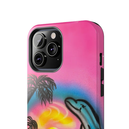 "dolphin love" airbrush iPhone case