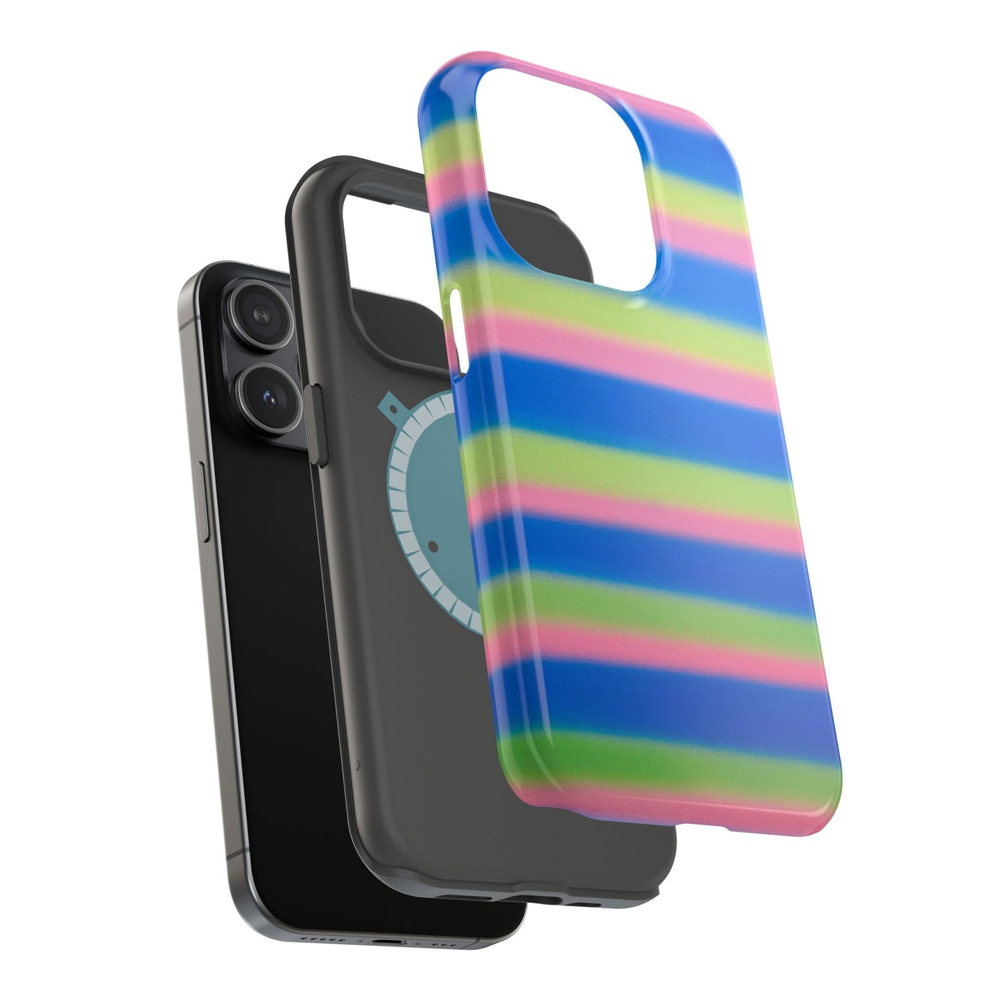 MagSafe "sherbet stripes" airbrush iPhone case