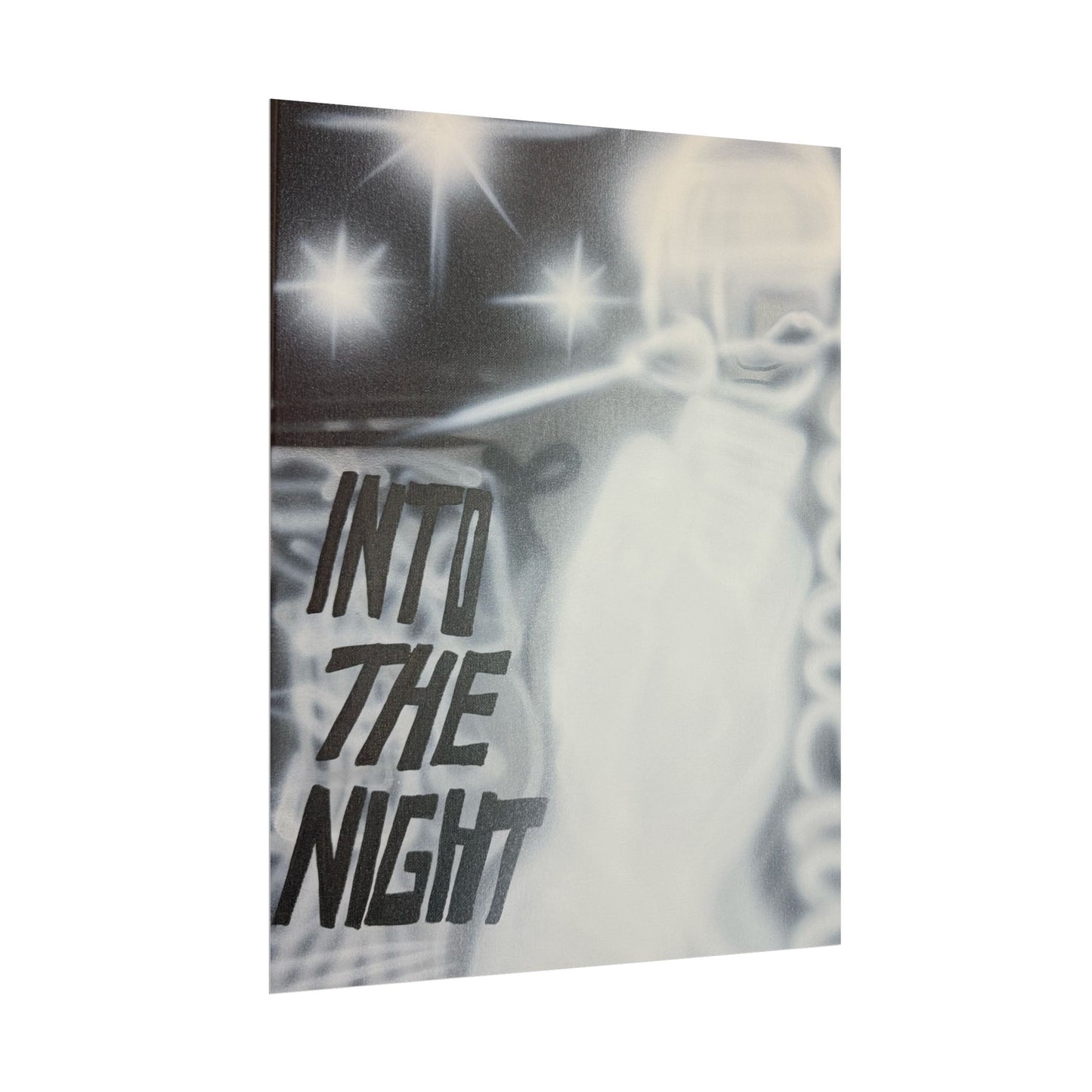 "into the night" airbrush rolled print