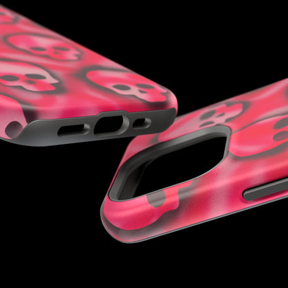 MagSafe "pink skully" airbrush iPhone case