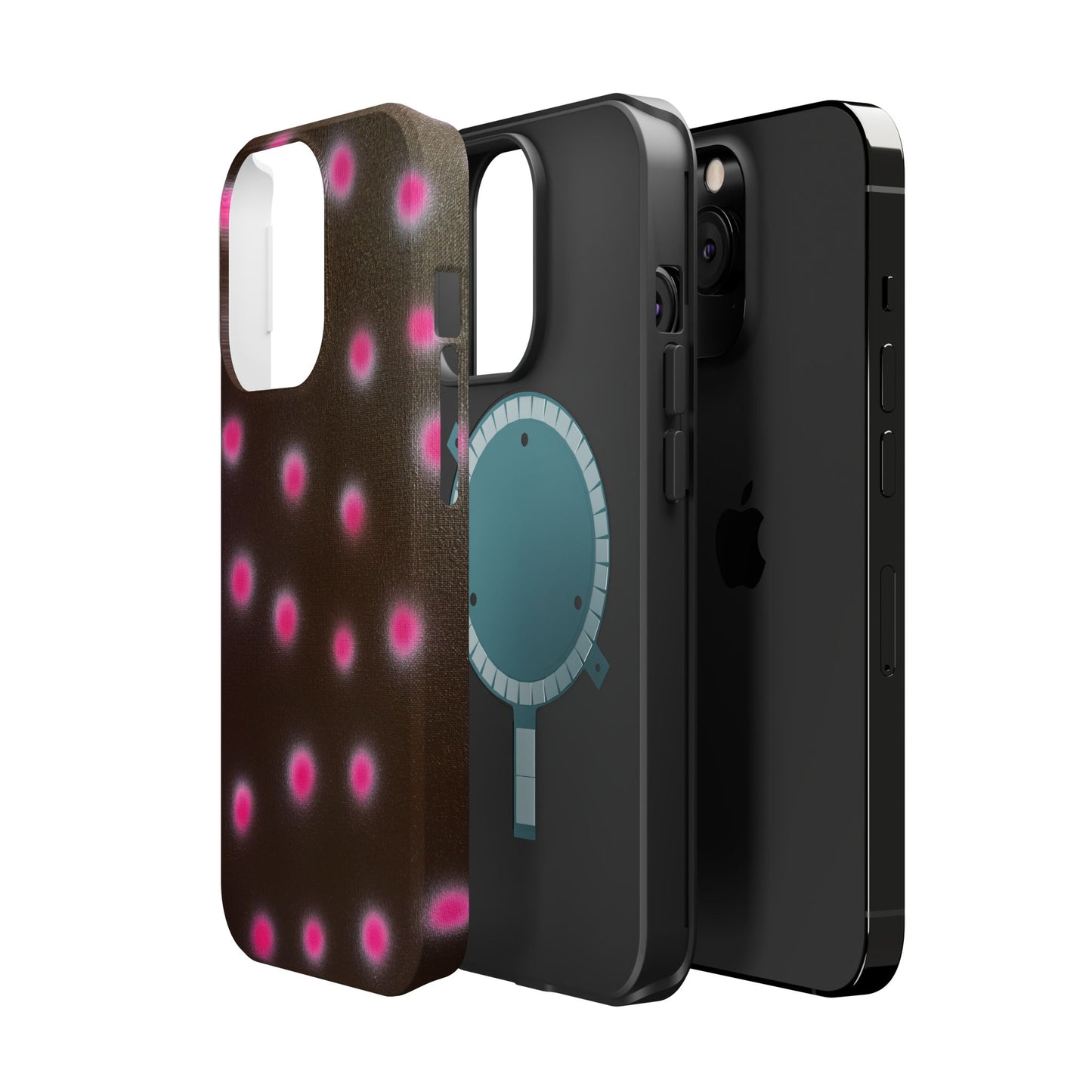 MagSafe "cherry mocha polka dot" airbrush iPhone case