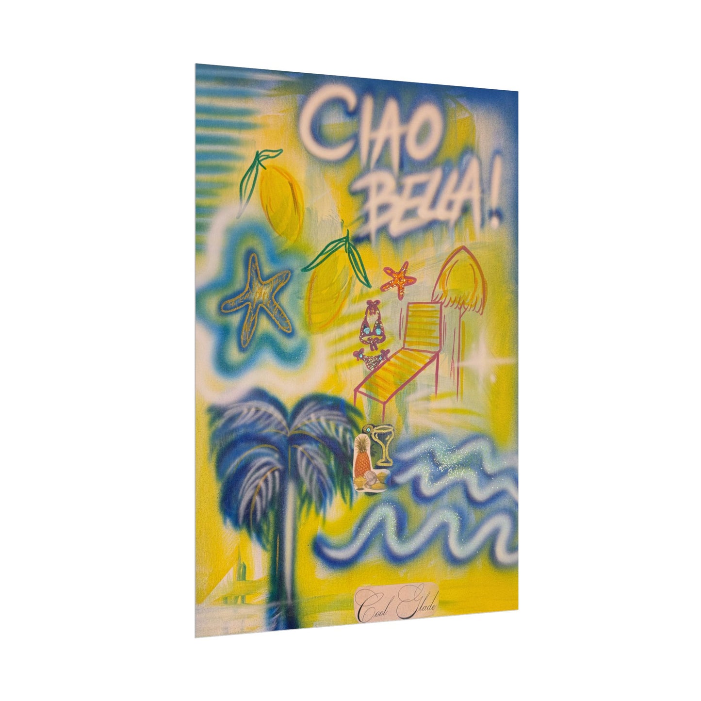 "ciao bella" airbrush rolled print