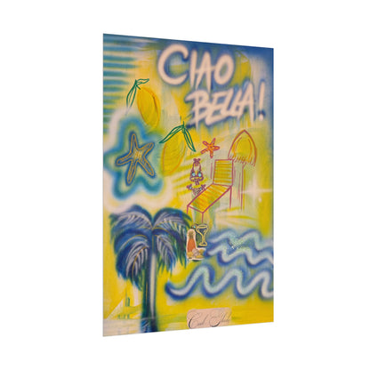 "ciao bella" airbrush rolled print