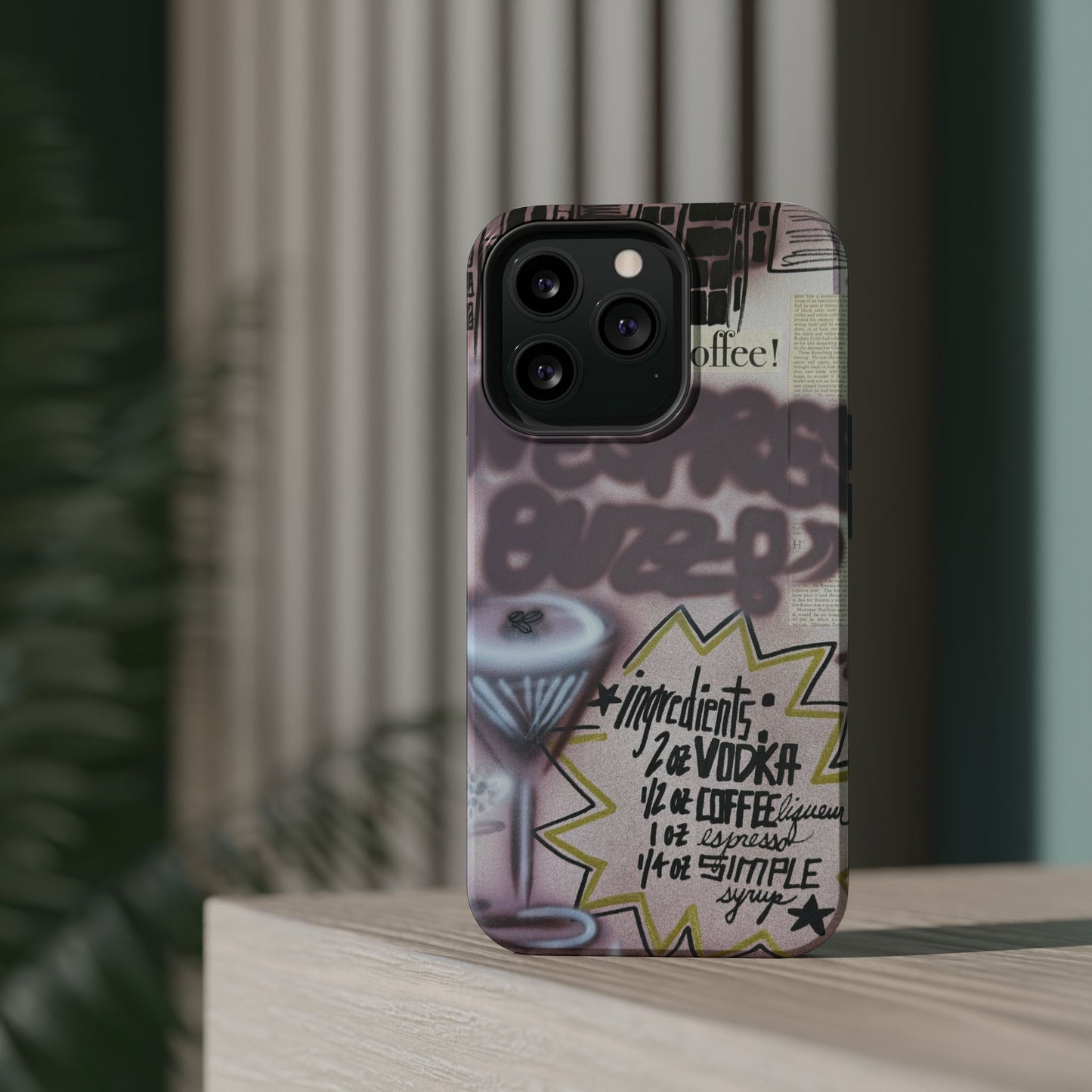 MagSafe "espresso martini" airbrush iPhone case