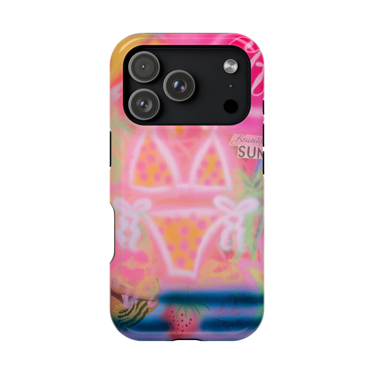MagSafe "santa monica strawberry" airbrush iPhone case