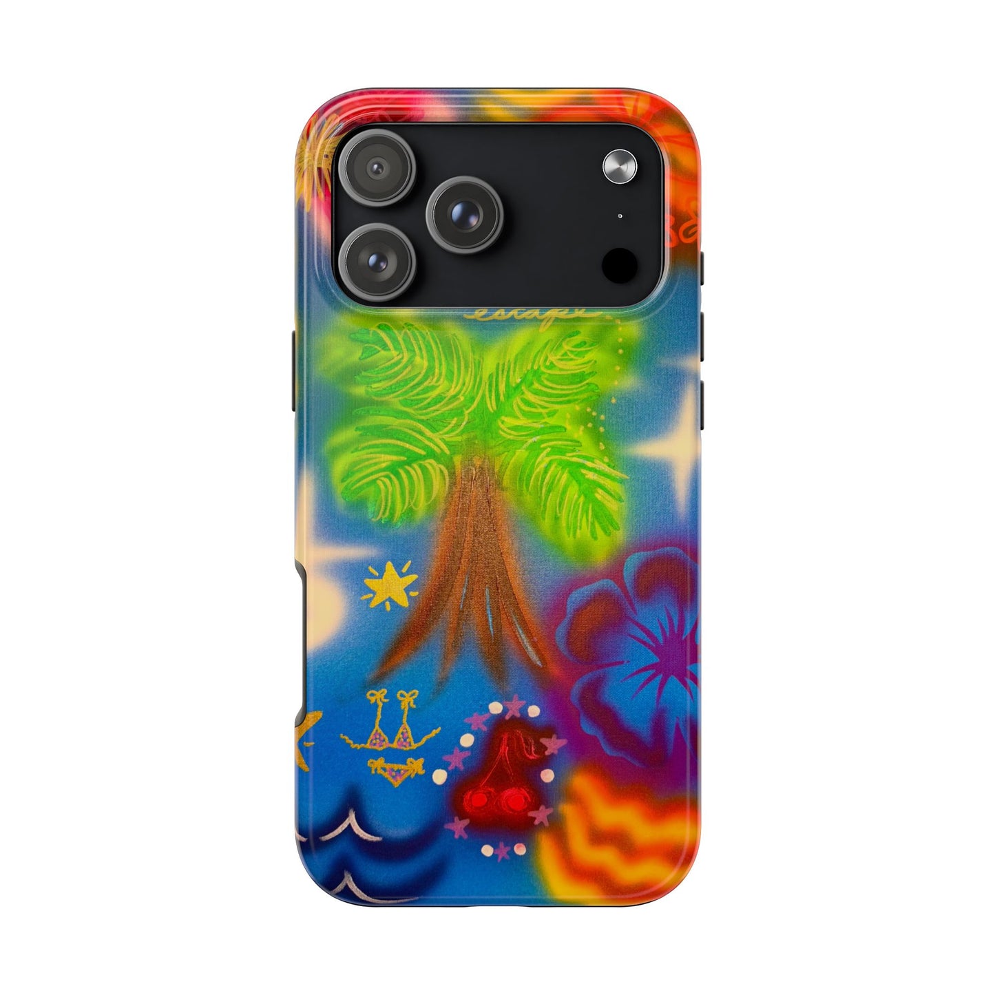 "neon blue palms" airbrush iPhone case