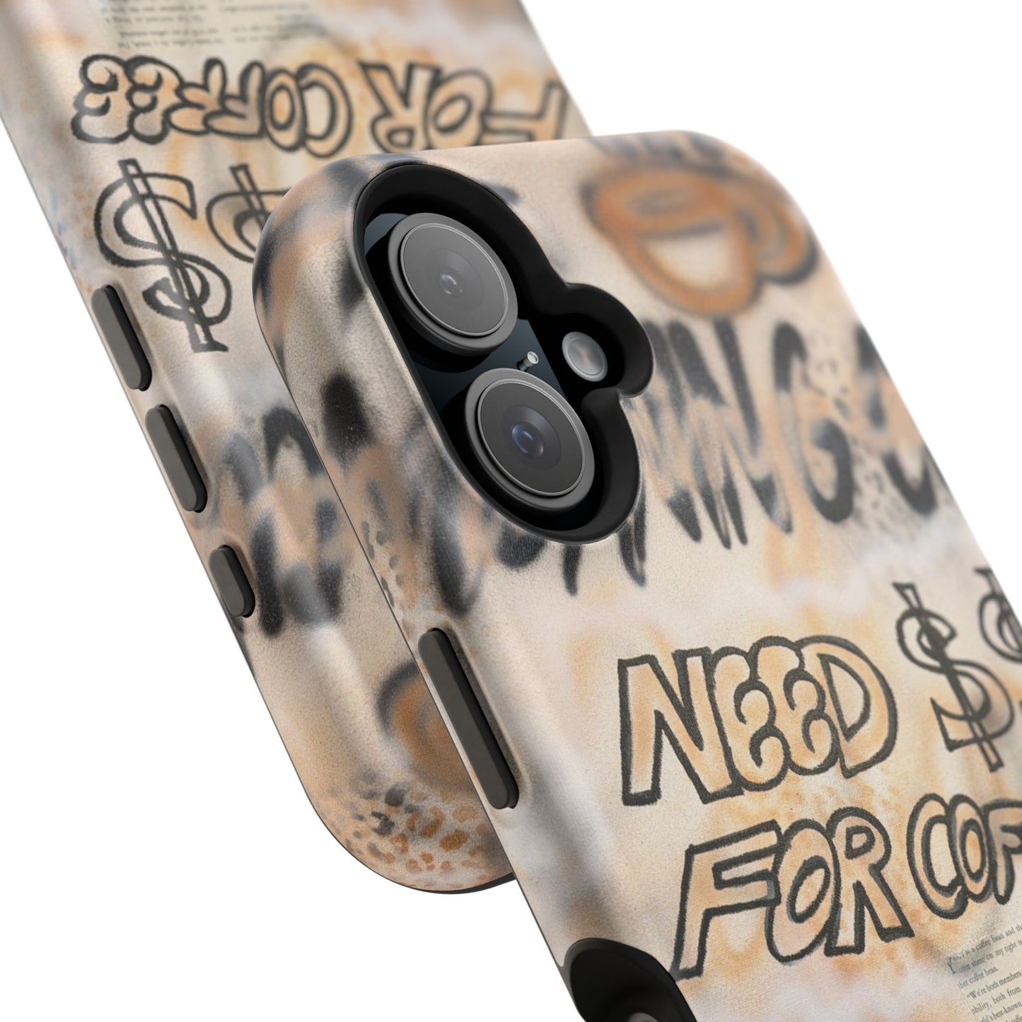 MagSafe "need $$ for coffee" airbrush iPhone case