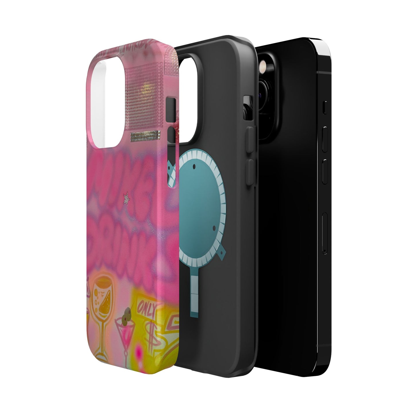 MagSafe "mixed drinks" airbrush iPhone case