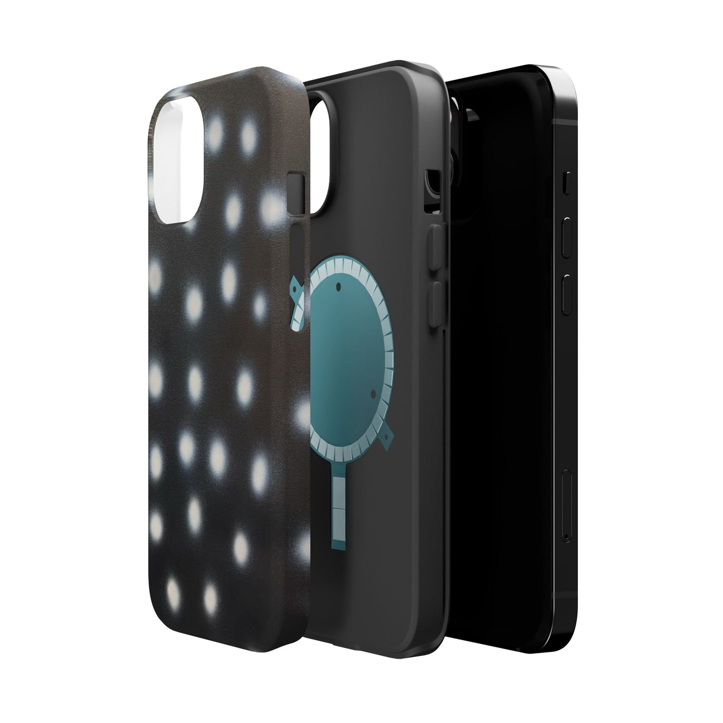 MagSafe "coconut noir polka dot" airbrush iPhone case