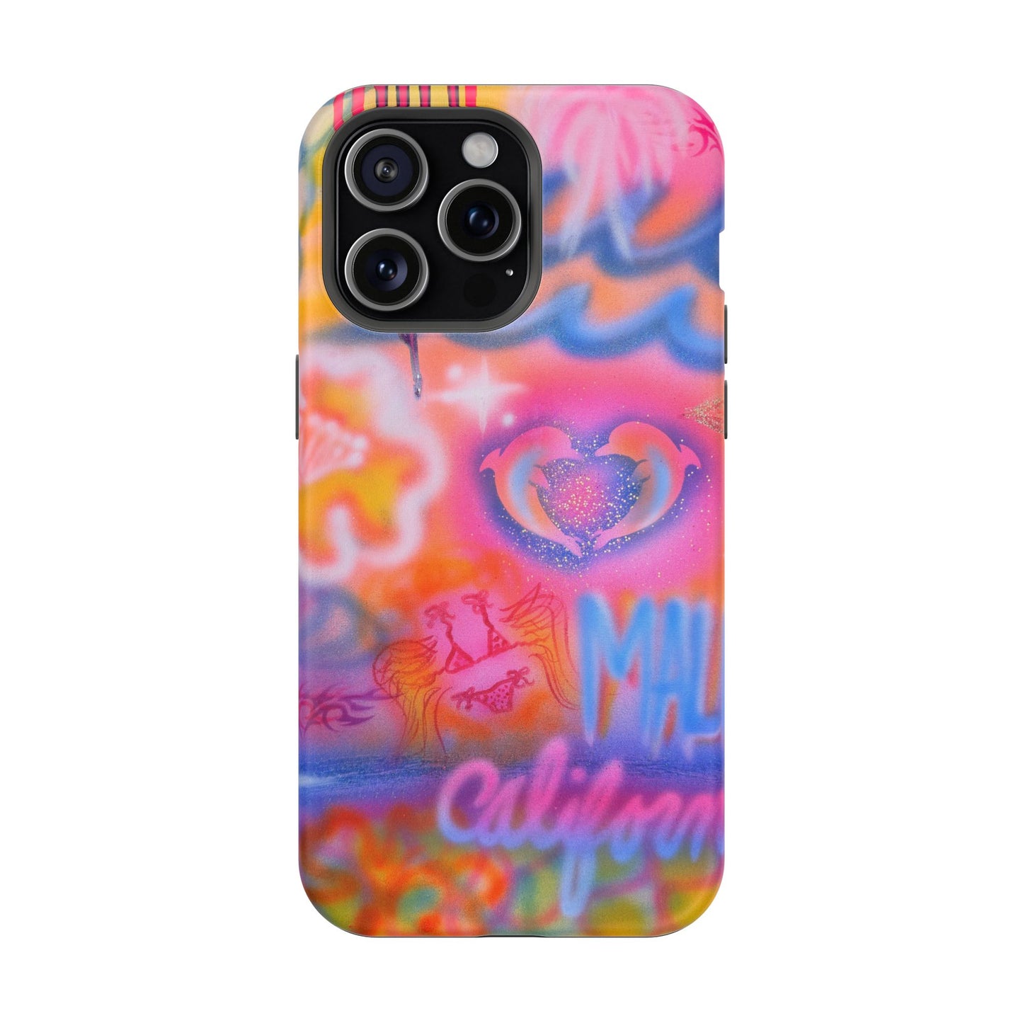 "mornings in malibu" MagSafe airbrush iPhone case