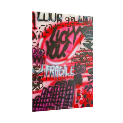 "lucky you!" airbrush rolled print