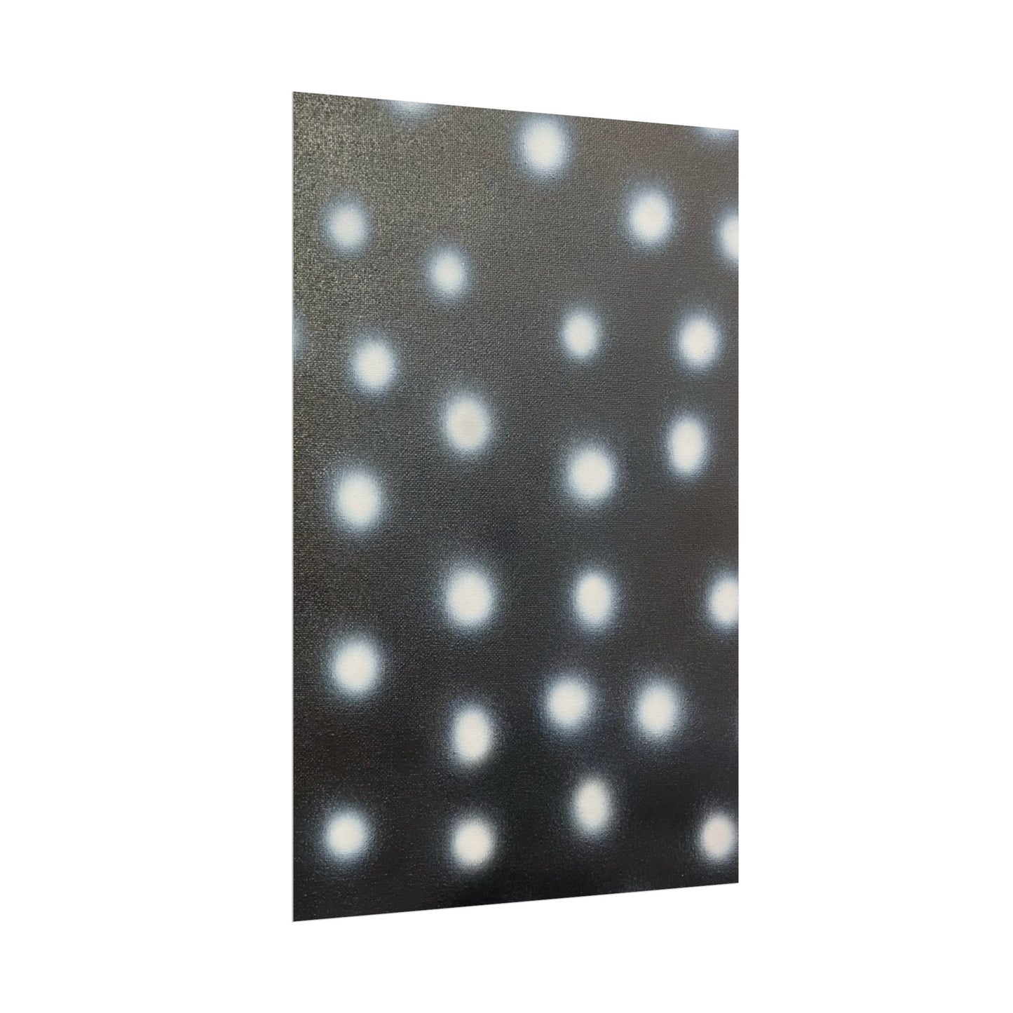 "coconut noir polka dots" airbrush rolled print